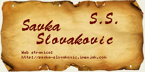 Savka Slovaković vizit kartica